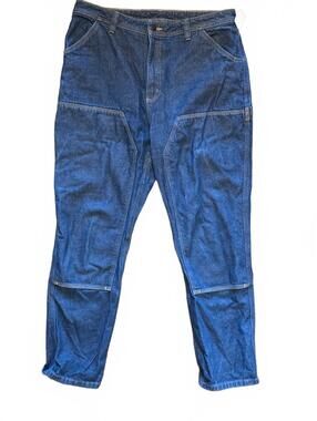Patagonia Double Knee Work Pants Dark Wash Denim Jeans Sz 14